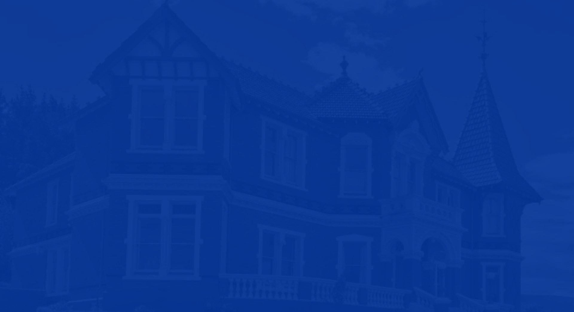 Heritage church building silhouetted with blue colour overlay