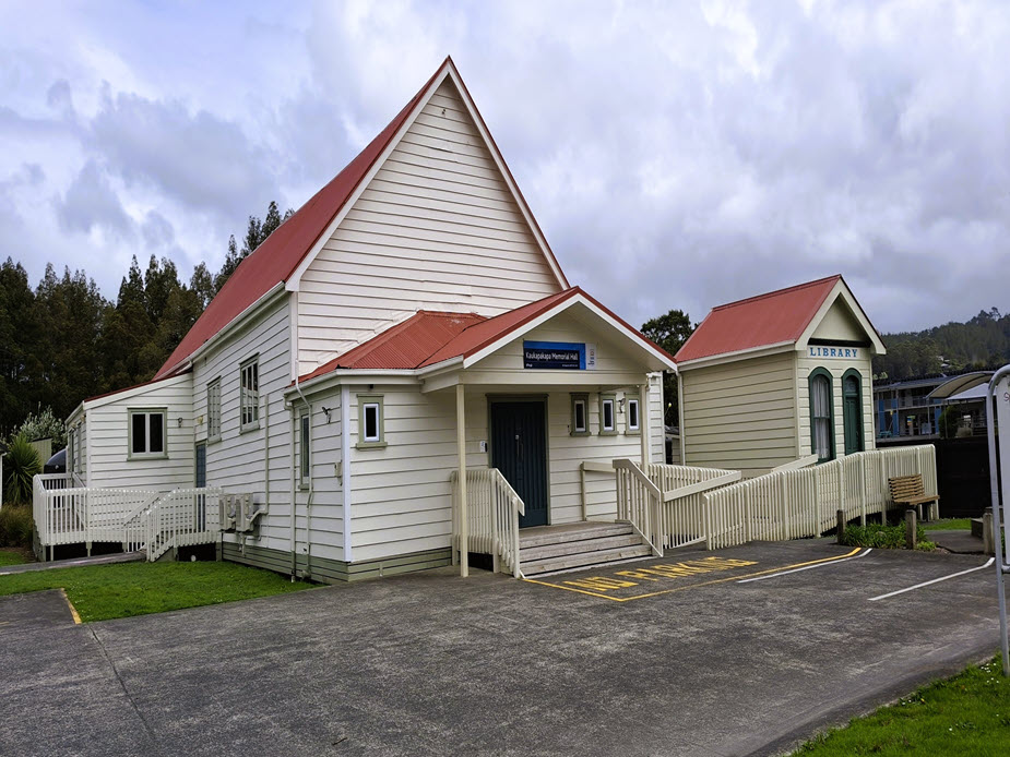 White timber memorial hall exterior from side angle